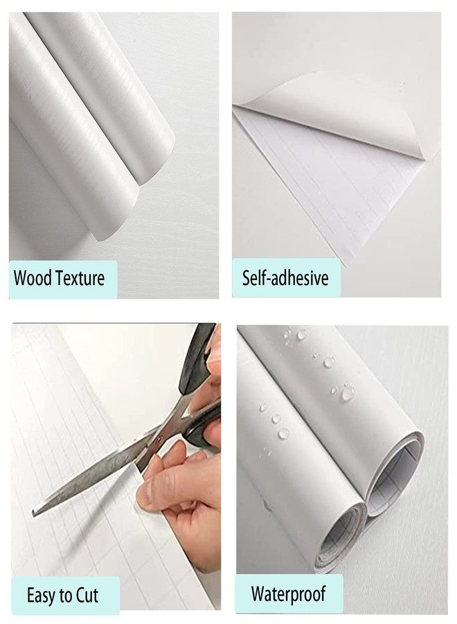 Homease White Wood Grain Contact Paper 24 x 196 in, Self-Adhesive Wallpaper Peel and Stick Removable Decorative Wall Covering Vinyl Film for Shelf Liner Furniture Kitchen Cabinet Countertop Drawer - Image 3